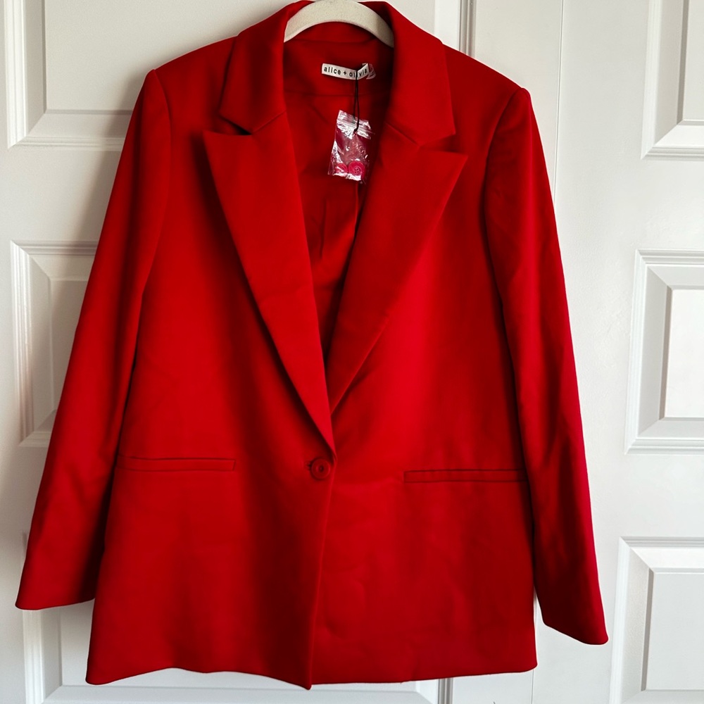 Alice + Olivia Denny Notch‎ Collar Boyfriend Blazer New 8 - Picture 5 of 11